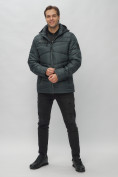 Купить Куртка спортивная мужская с капюшоном темно-серого цвета 62188TC, фото 2