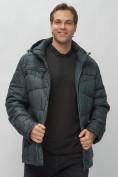Купить Куртка спортивная мужская с капюшоном темно-серого цвета 62188TC, фото 20