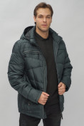 Купить Куртка спортивная мужская с капюшоном темно-серого цвета 62188TC, фото 21