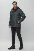 Купить Куртка спортивная мужская с капюшоном темно-серого цвета 62188TC, фото 3