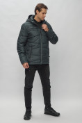 Купить Куртка спортивная мужская с капюшоном темно-серого цвета 62188TC, фото 4