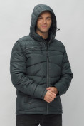 Купить Куртка спортивная мужская с капюшоном темно-серого цвета 62188TC, фото 7