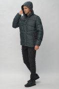 Купить Куртка спортивная мужская с капюшоном темно-серого цвета 62188TC, фото 8