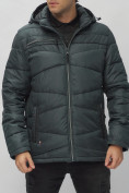 Купить Куртка спортивная мужская с капюшоном темно-серого цвета 62188TC, фото 9