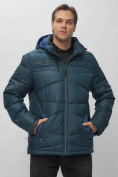 Купить Куртка спортивная мужская с капюшоном темно-синего цвета 62188TS, фото 11