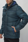 Купить Куртка спортивная мужская с капюшоном темно-синего цвета 62188TS, фото 13