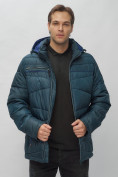 Купить Куртка спортивная мужская с капюшоном темно-синего цвета 62188TS, фото 16