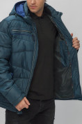 Купить Куртка спортивная мужская с капюшоном темно-синего цвета 62188TS, фото 17