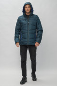 Купить Куртка спортивная мужская с капюшоном темно-синего цвета 62188TS, фото 6