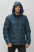 Купить Куртка спортивная мужская с капюшоном темно-синего цвета 62188TS, фото 7
