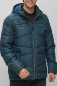 Купить Куртка спортивная мужская с капюшоном темно-синего цвета 62188TS, фото 9