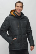 Купить Куртка спортивная мужская с капюшоном черного цвета 62190Ch, фото 10