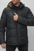 Купить Куртка спортивная мужская с капюшоном черного цвета 62190Ch, фото 12