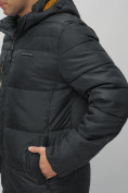 Купить Куртка спортивная мужская с капюшоном черного цвета 62190Ch, фото 13