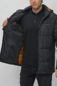 Купить Куртка спортивная мужская с капюшоном черного цвета 62190Ch, фото 16
