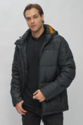 Купить Куртка спортивная мужская с капюшоном черного цвета 62190Ch, фото 18
