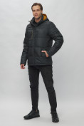 Купить Куртка спортивная мужская с капюшоном черного цвета 62190Ch, фото 4