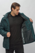Купить Куртка спортивная мужская с капюшоном темно-зеленого цвета 62190TZ, фото 20
