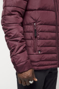 Купить Куртка спортивная мужская с капюшоном бордового цвета 62220Bo, фото 13