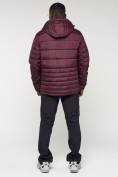 Купить Куртка спортивная мужская с капюшоном бордового цвета 62220Bo, фото 4