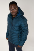 Купить Куртка спортивная мужская с капюшоном темно-синего цвета 62220TS, фото 8