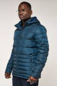 Купить Куртка спортивная мужская с капюшоном темно-синего цвета 62220TS, фото 10