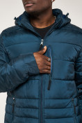 Купить Куртка спортивная мужская с капюшоном темно-синего цвета 62220TS, фото 13