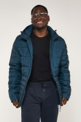 Купить Куртка спортивная мужская с капюшоном темно-синего цвета 62220TS, фото 15