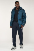 Купить Куртка спортивная мужская с капюшоном темно-синего цвета 62220TS, фото 16