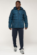 Купить Куртка спортивная мужская с капюшоном темно-синего цвета 62220TS, фото 18