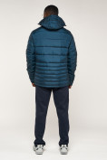 Купить Куртка спортивная мужская с капюшоном темно-синего цвета 62220TS, фото 4