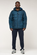 Купить Куртка спортивная мужская с капюшоном темно-синего цвета 62220TS, фото 5