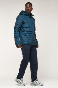 Купить Куртка спортивная мужская с капюшоном темно-синего цвета 62220TS, фото 6