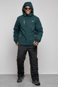Купить Горнолыжный костюм мужской зимний темно-зеленого цвета 6306TZ, фото 6