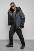 Купить Горнолыжный костюм мужской зимний темно-серого цвета 6308TC, фото 15