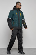 Купить Горнолыжный костюм мужской зимний темно-зеленого цвета 6308TZ, фото 3