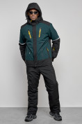 Купить Горнолыжный костюм мужской зимний темно-зеленого цвета 6308TZ, фото 5