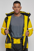 Купить Горнолыжный костюм мужской зимний желтого цвета 6313J, фото 14