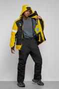 Купить Горнолыжный костюм мужской зимний желтого цвета 6313J, фото 19