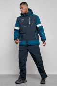 Купить Горнолыжный костюм мужской зимний темно-синего цвета 6313TS, фото 2