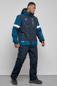 Купить Горнолыжный костюм мужской зимний темно-синего цвета 6313TS, фото 3