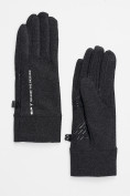 Купить Спортивные перчатки демисезонные женские темно-серого цвета 644TC