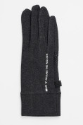 Купить Спортивные перчатки демисезонные женские темно-серого цвета 644TC, фото 4