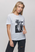 Купить Женские футболки с принтом белого цвета 65016Bl