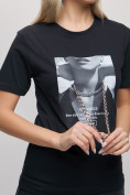 Купить Женские футболки с принтом черного цвета 65016Ch, фото 6