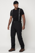 Купить Полукомбинезон брюки горнолыжные мужские черного цвета 66211Ch, фото 2