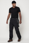 Купить Полукомбинезон брюки горнолыжные мужские темно-серого цвета 66211TC, фото 9