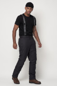 Купить Полукомбинезон брюки горнолыжные мужские темно-серого цвета 662123TC, фото 3