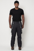 Купить Полукомбинезон брюки горнолыжные мужские темно-серого цвета 662123TC, фото 7