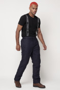 Купить Полукомбинезон брюки горнолыжные мужские темно-синего цвета 662123TS, фото 3
